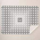 Monogramm des modernen grauen Kreises Sherpadecke (Vorderseite (Horizontal))