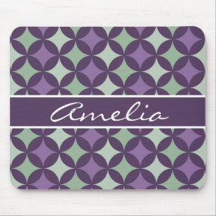 Monogramm des modernen Lila geometrischen Schaltmu Mousepad