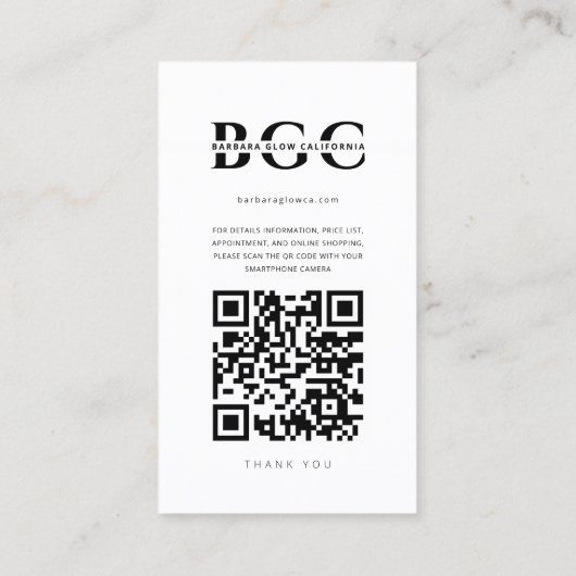 Monogramm des modernen Makeup-Künstlers Visitenkarte (Rückseite)