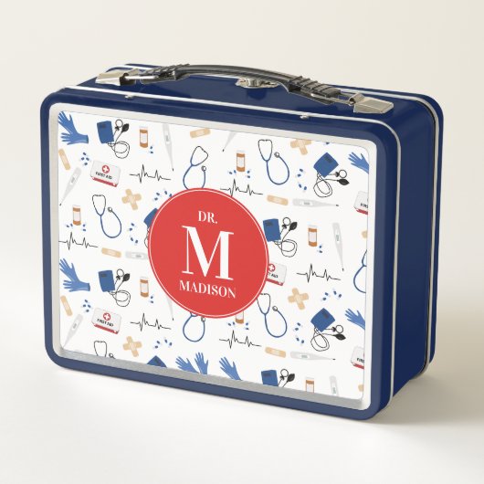 Monogramm des modernen medizinischen Krankenpflege Metall Brotdose (Rückseite)