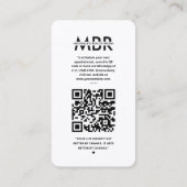 Monogramm des modernen Nail Artist White Instagram Visitenkarte (Rückseite)