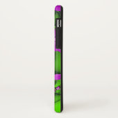 Monogramm des modernen Neonrosa grünen Fraktals Case-Mate iPhone Hülle (Hinten/Links)