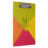 Monogramm des modernen Retro-Farbmusters #2 Klemmbrett (Rechts)