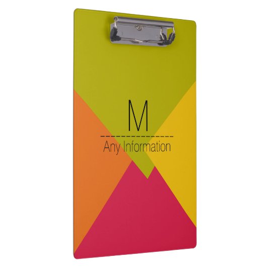 Monogramm des modernen Retro-Farbmusters #2 Klemmbrett (Rechts)