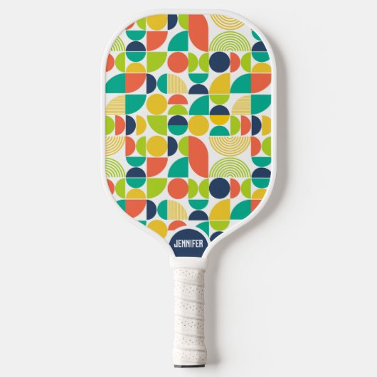 Monogramm des modernen Retro-Individuellen Namens Pickleball Schläger (Vorderseite)