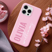 Monogramm des modernen rosa Namens Case-Mate iPhone Hülle