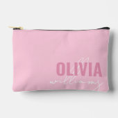 Monogramm des modernen rosa Namens Zubehörtasche (Vorderseite)