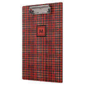 Monogramm des modernen roten und Karierten Tartan- Klemmbrett (Links)