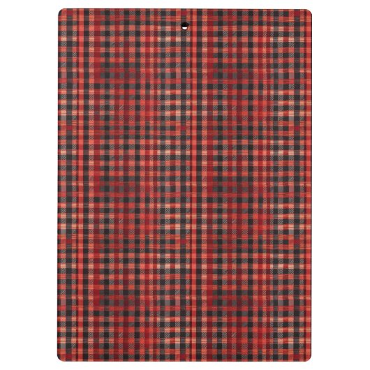 Monogramm des modernen roten und Karierten Tartan- Klemmbrett (Rückseite)