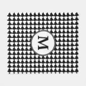 Monogramm des modernen schwarzen und weißen Herzmu Fleecedecke (Vorderseite (Horizontal))