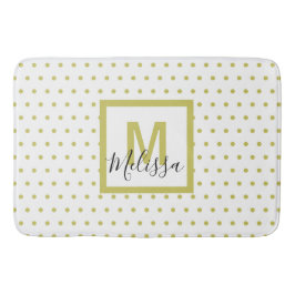 Monogramm des modernen weißen Goldenen Kreises Badematte