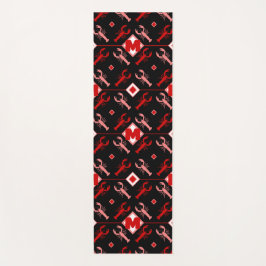 Monogramm des Musters "Coastal Red & Black Humster Yogamatte