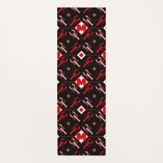 Monogramm des Musters "Coastal Red & Black Humster Yogamatte (Vorderseite)