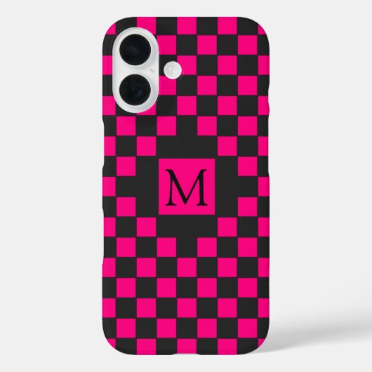 Monogramm des Musters der schwarz-rosa Prüfplatine Case-Mate iPhone Hülle (Rückseite)