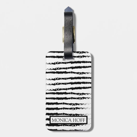 Monogramm des Musters des niedlichen Mops Gepäckanhänger (Rückseite vertikal)