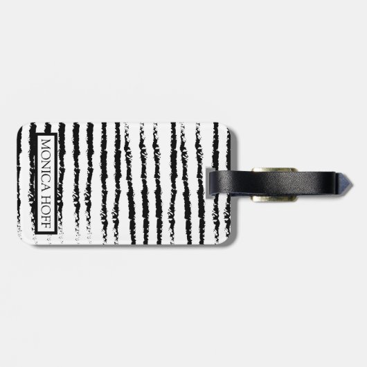 Monogramm des Musters des niedlichen Mops Gepäckanhänger (Rückseite horizontal)