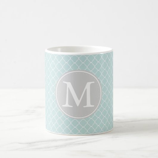 Monogramm des Musters für blaue und weiße Quatrefo Kaffeetasse (Mittel)