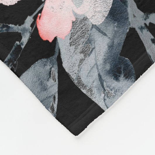 Monogramm des Musters für das blaue Flor-Farbmuste Fleecedecke (Ecke)