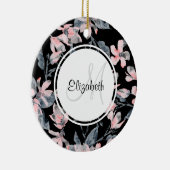 Monogramm des Musters für das blaue Flor-Farbmuste Keramik Ornament (Rechts)