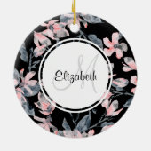 Monogramm des Musters für das blaue Flor-Farbmuste Keramik Ornament (Hinten)