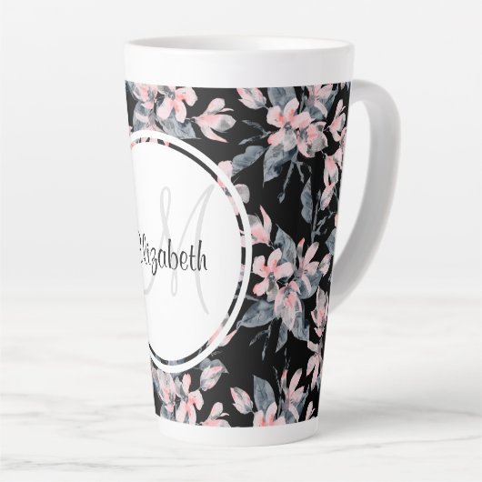 Monogramm des Musters für das blaue Flor-Farbmuste Milchtasse (Rechte Ecke)