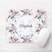 Monogramm des Musters für das blaue Flor-Farbmuste Mousepad (Mit Mouse)