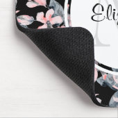 Monogramm des Musters für das blaue Flor-Farbmuste Mousepad (Ecke)