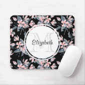 Monogramm des Musters für das blaue Flor-Farbmuste Mousepad (Mit Mouse)
