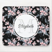 Monogramm des Musters für das blaue Flor-Farbmuste Mousepad (Vorne)