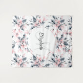 Monogramm des Musters für das blaue Flor-Farbmuste Wandteppich (Vorderseite (Horizontal))