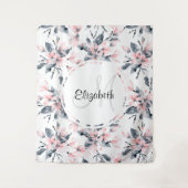 Monogramm des Musters für das blaue Flor-Farbmuste Wandteppich (Vorderseite)