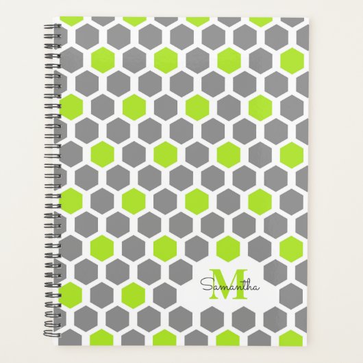 Monogramm des Musters für das moderne Lime-Green G Planer (Vorderseite)