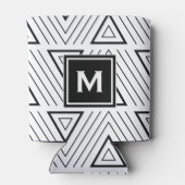 Monogramm des Musters für geometrische schwarze Wi Dosenkühler (Rückseite)