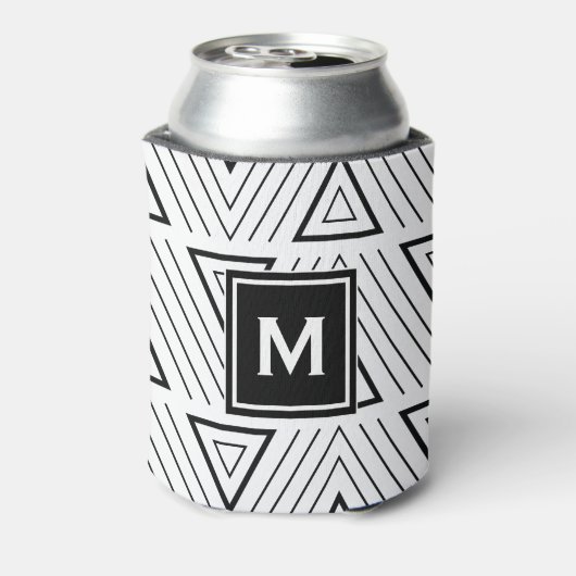 Monogramm des Musters für geometrische schwarze Wi Dosenkühler (Kanne Rückseite)