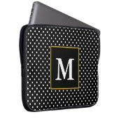 Monogramm des Musters für klassische schwarze und  Laptopschutzhülle (Vorne Rechts)