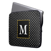 Monogramm des Musters für klassische schwarze und  Laptopschutzhülle (Vorderseite Links)
