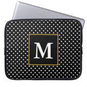 Monogramm des Musters für klassische schwarze und  Laptopschutzhülle (Vorderseite)