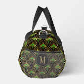 Monogramm des Musters Gold und Green Art Deco Duffle Bag (Rechts)