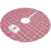 Monogramm des Musters Red & White Sweater Polyester Weihnachtsbaumdecke (Schrägansicht)