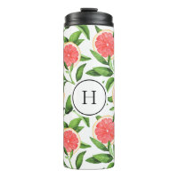 Monogramm des Musters "Wasserfarbe Grapefruits"