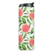 Monogramm des Musters "Wasserfarbe Grapefruits" Thermosbecher (Nach links gedreht)
