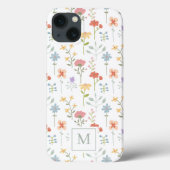 Monogramm des Musters "Wild Floral" Case-Mate iPhone Hülle (Rückseite)