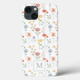 Monogramm des Musters "Wild Floral" Case-Mate iPhone Hülle