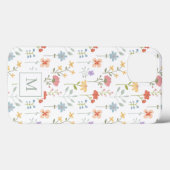 Monogramm des Musters "Wild Floral" Case-Mate iPhone Hülle (Rückseite (Horizontal))
