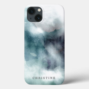 Monogramm des Namensblaues See watercolor-Hipsters Case-Mate iPhone Hülle