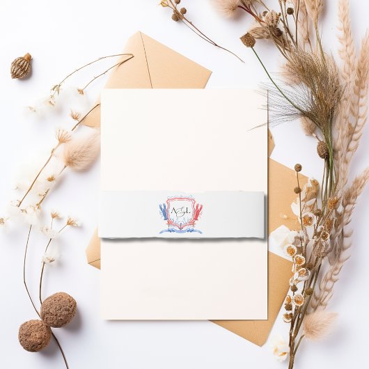 Monogramm des naukalen roten Hummer-Wappen Einladungsbanderole