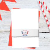 Monogramm des naukalen roten Hummer-Wappen Einladungsbanderole