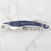 Monogramm des Nautic Navy Blue Anchor Coastor Kellnermesser (Vorderseite)