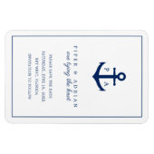 Monogramm des Nautic Navy Blue Anchor Save the Dat Magnet (Horizontal)