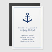 Monogramm des Nautic Navy Blue Anchor Save the Dat Magneteinladung (Vorne/Hinten)